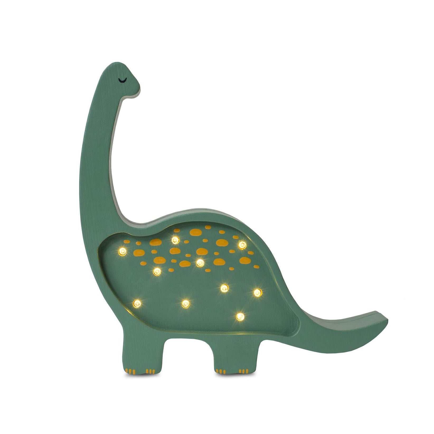 Little Lights Mini Dino Military Green Lamp – Handmade Baby Night Light with Dimmer