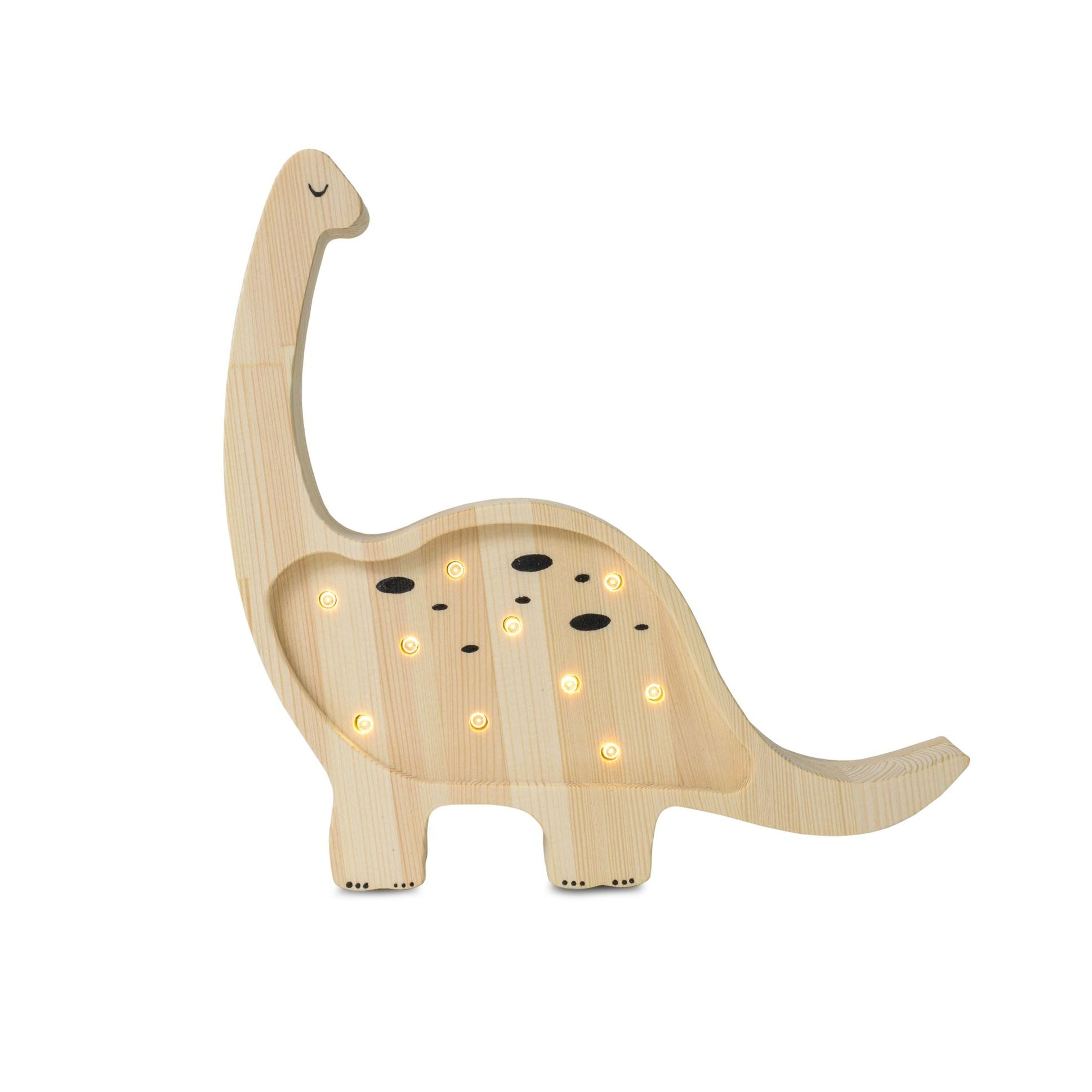 Little Lights Mini Dino Wooden Lamp – Handmade Baby Night Light with Dimmer
