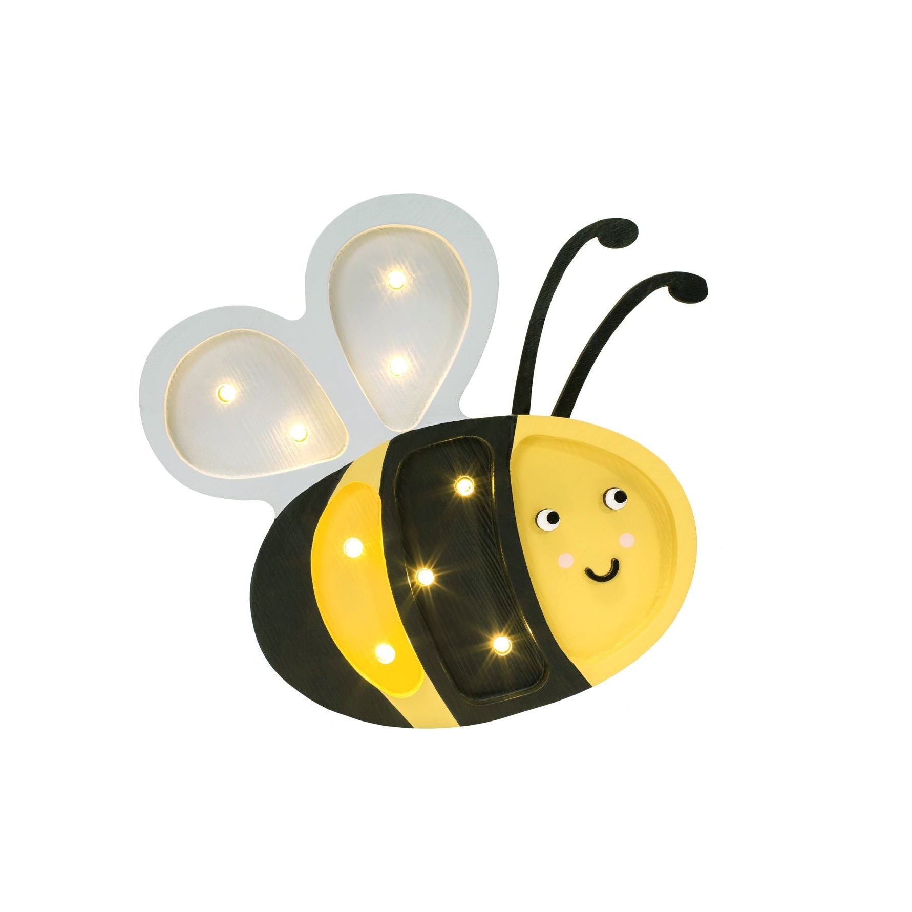 Little Lights Mini Happy Bee Lamp – Handmade Baby Night Light with Dimmer