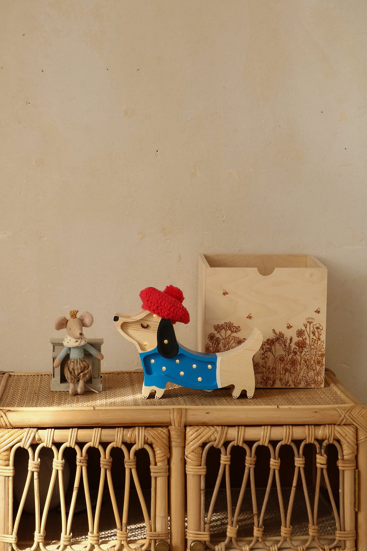 Little Lights Mini Puppy Lamp French Style — handmade LED lamp with remote control and dimmer