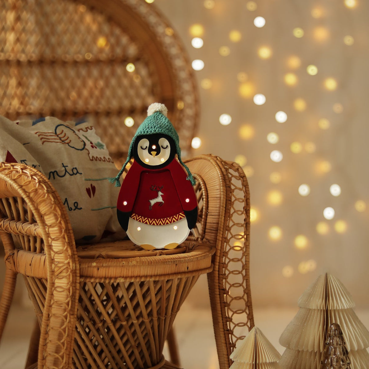 Handmade Holiday Penguin Lamp for kids room