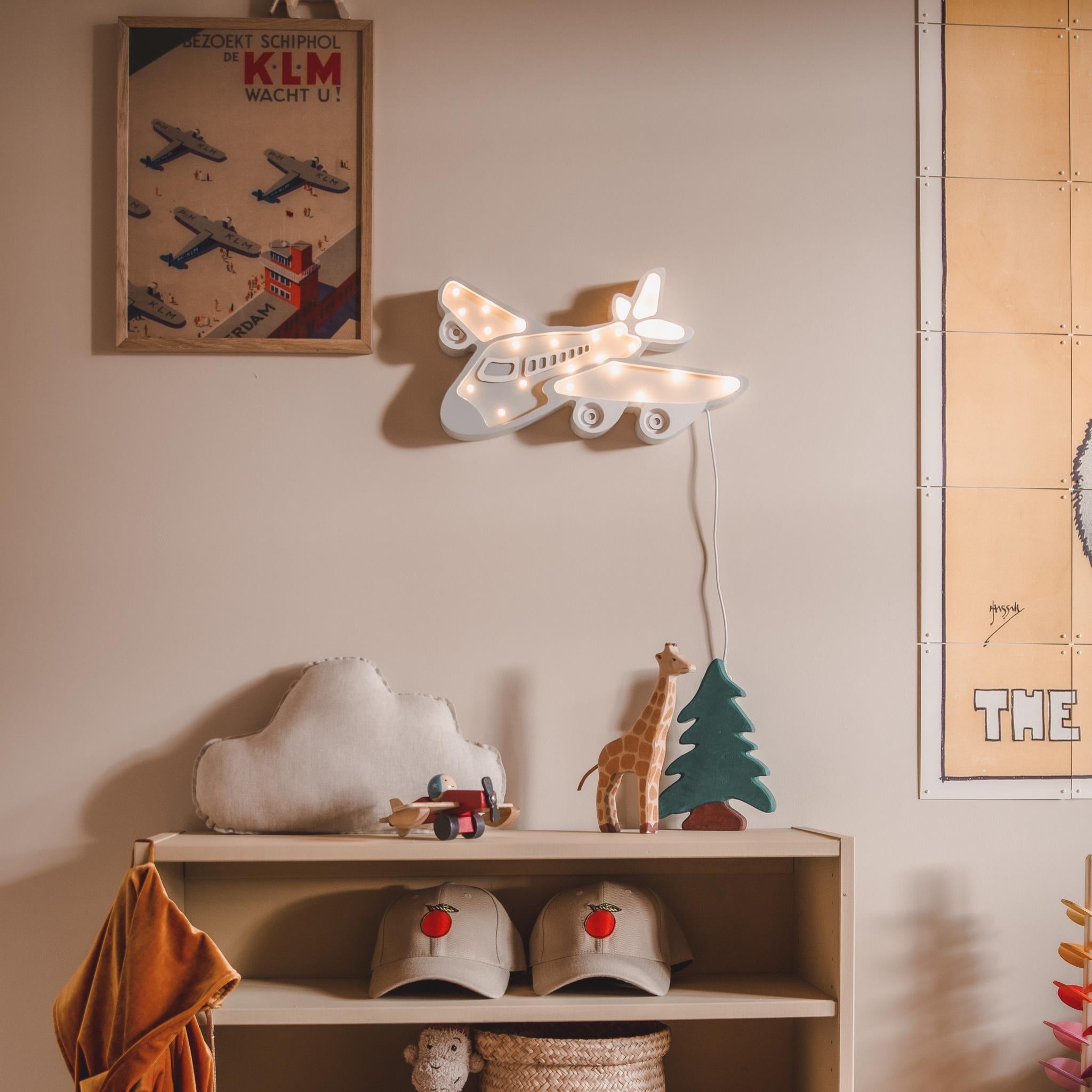 Little Lights Airplane Lamp in a children's room