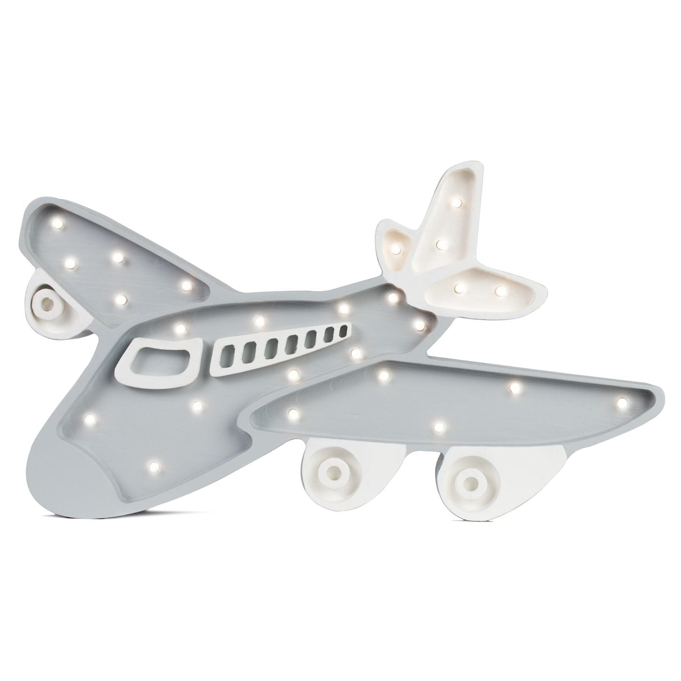 Little Lights Grey Airplane Lamp – Handmade Kids Lamp
