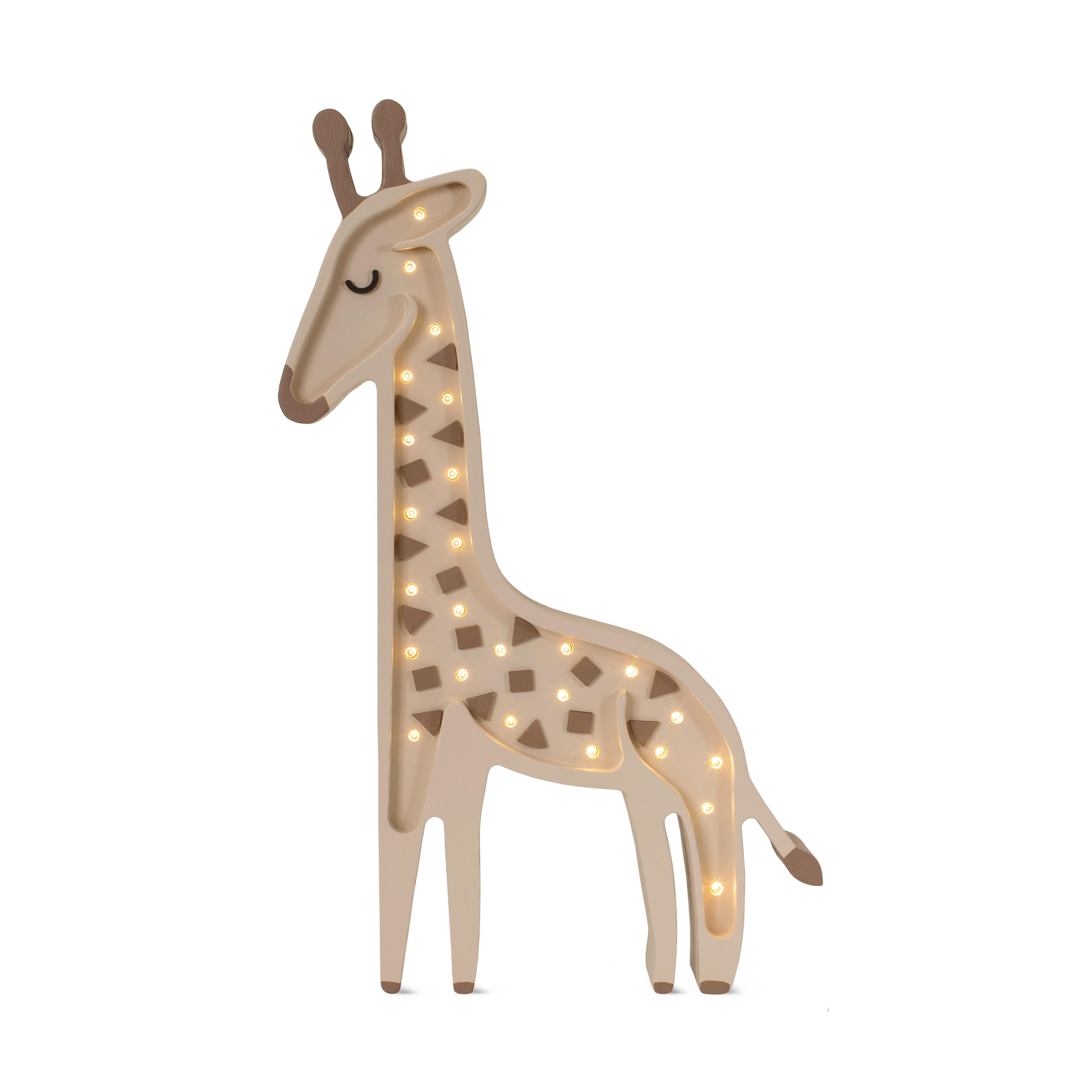 Little Lights Giraffe Savannah Beige Lamp – Handmade Baby Night Light with Dimmer