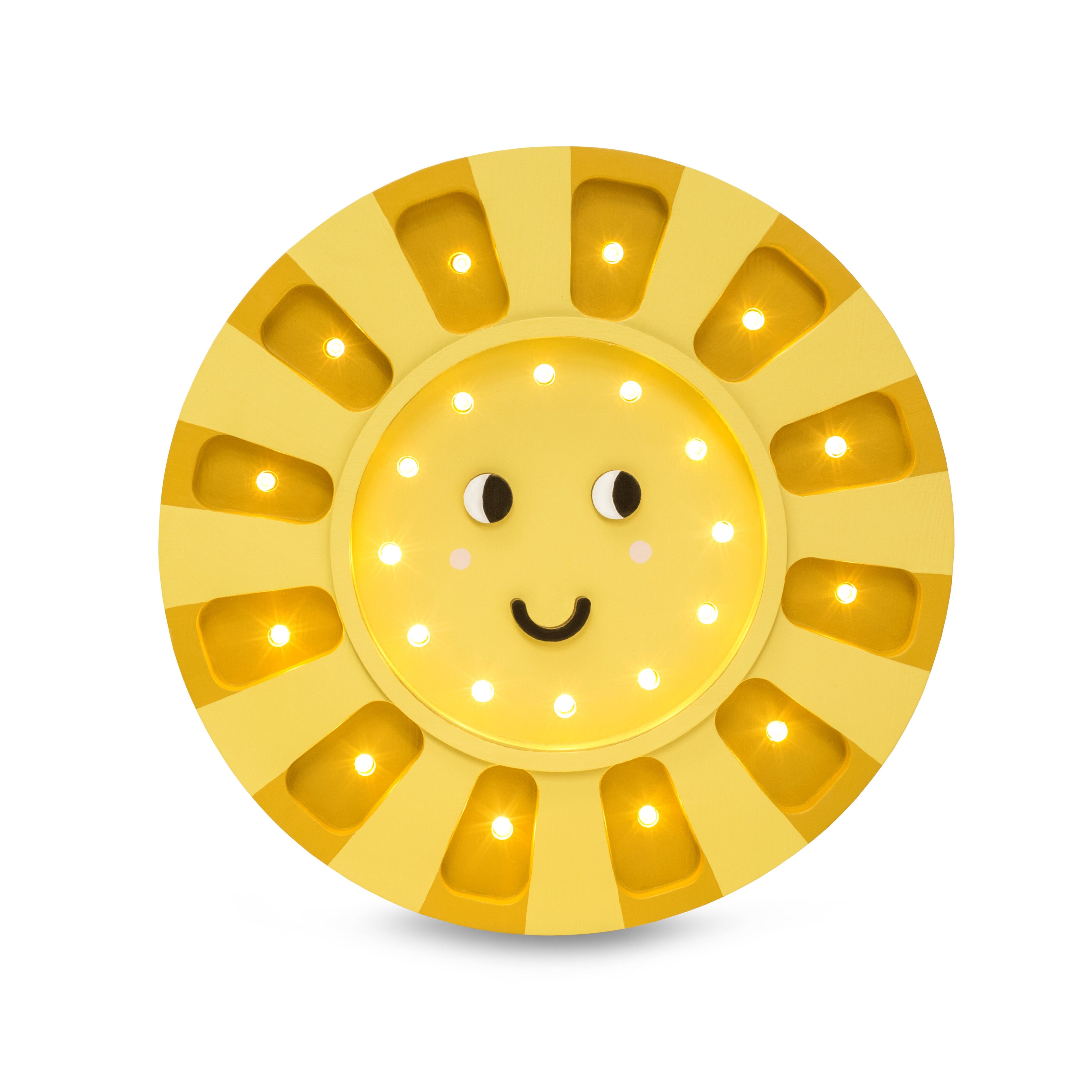 Sunshine Lamp – summer yellow handmade wooden night light for kids’ room