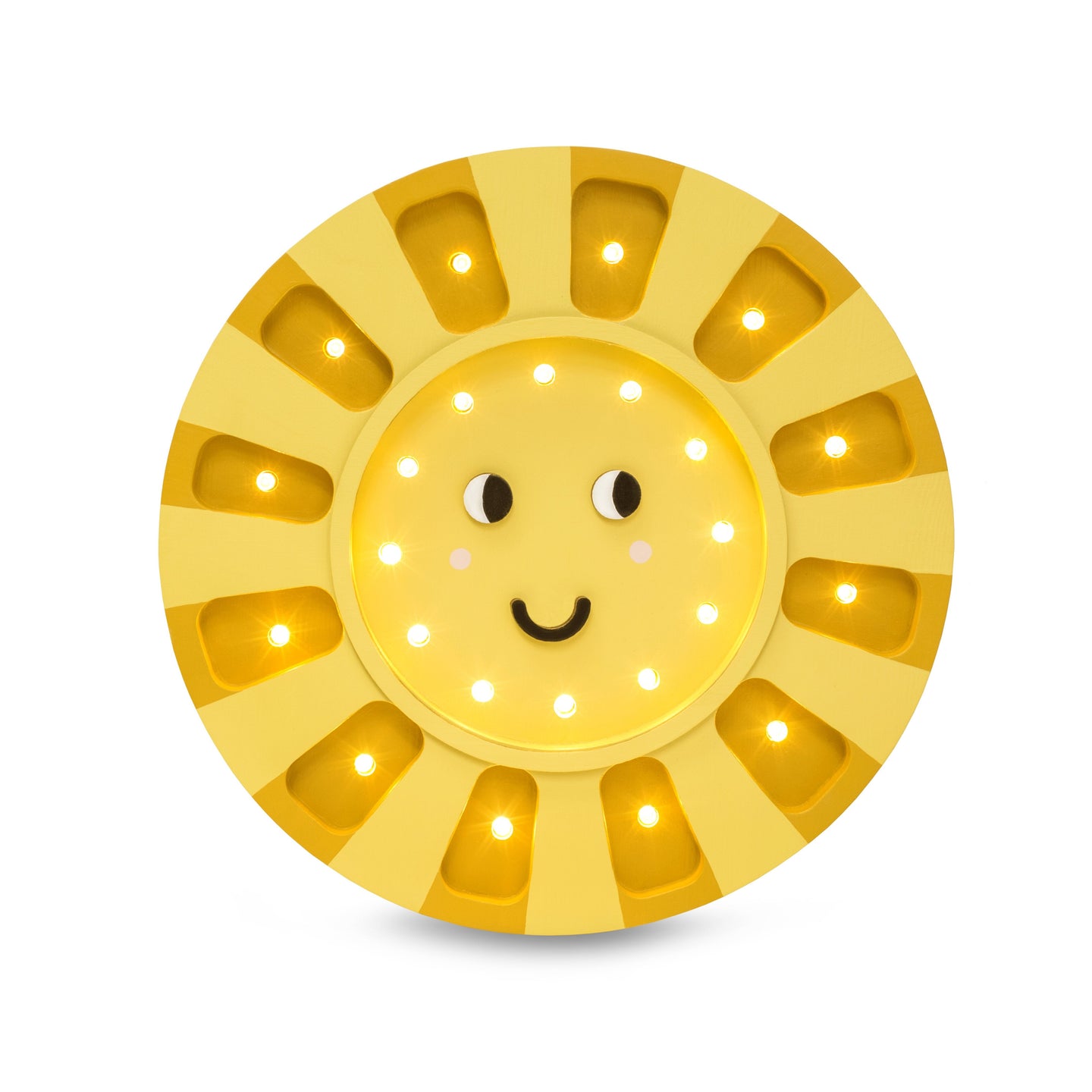 Sunshine Lamp – summer yellow handmade wooden night light for kids’ room