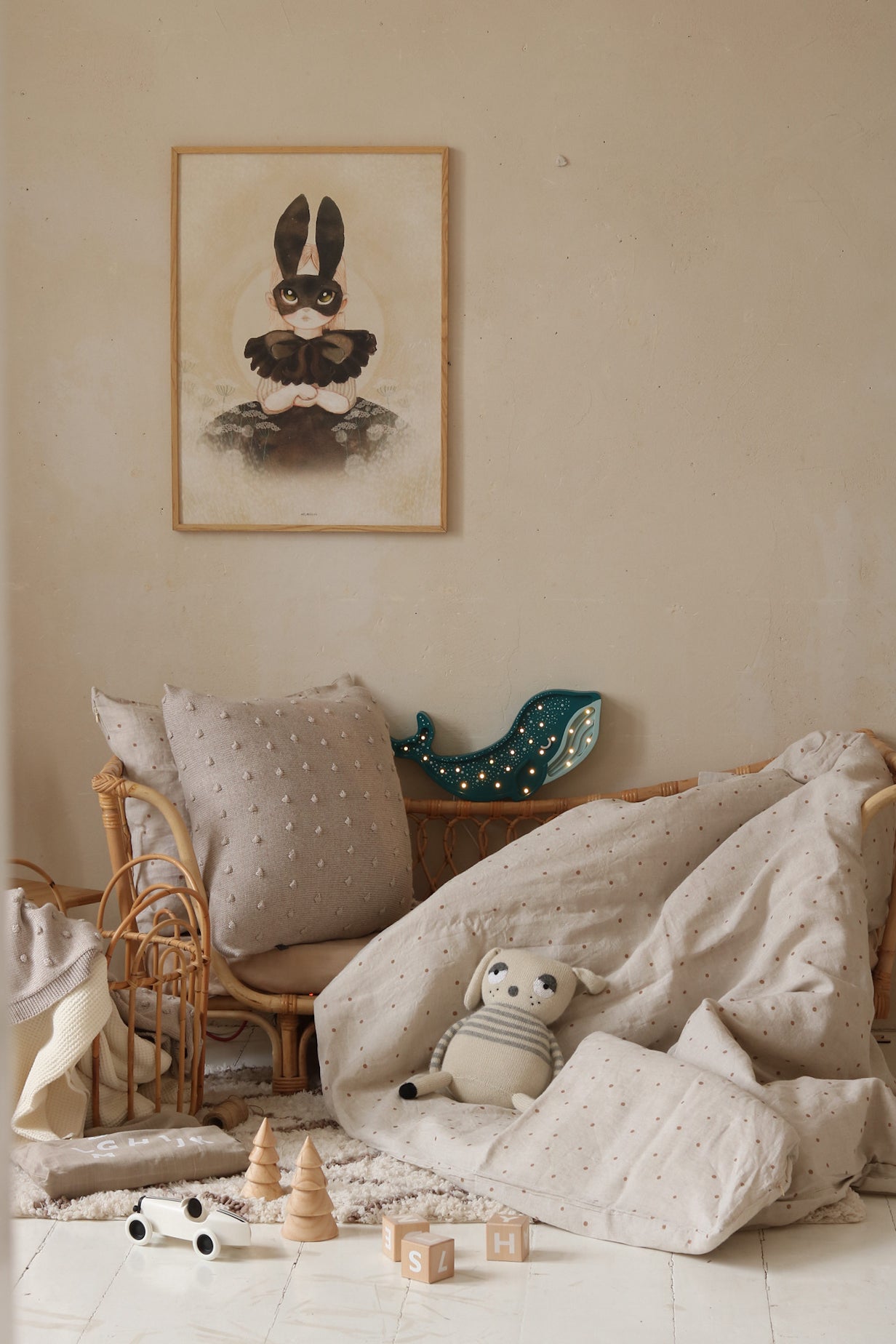 Handmade Little Lights whale night light in Galaxy Teal, wooden LED nursery lamp