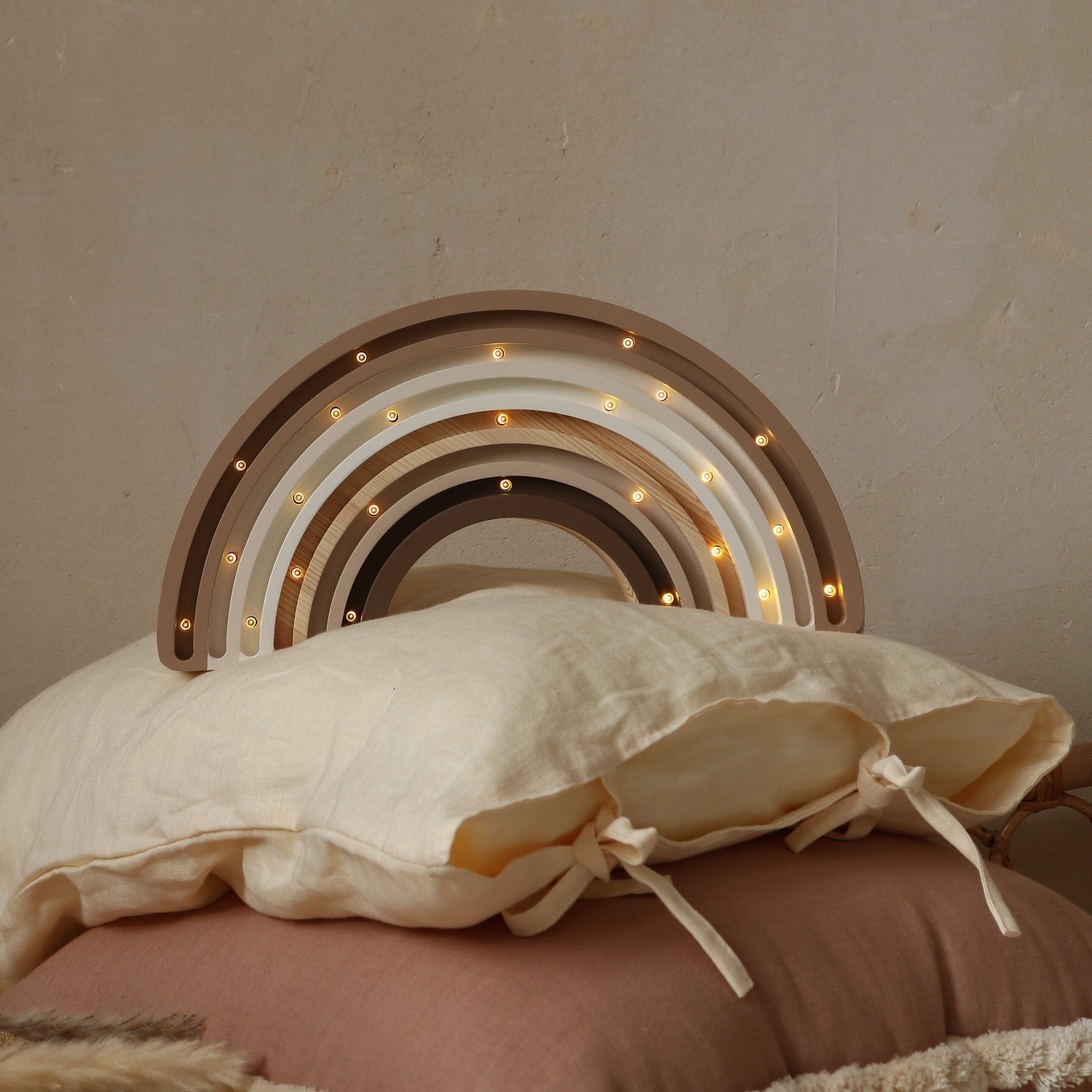 Cappuccino Rainbow Lamp – baby night light made from 100% natural pinewood