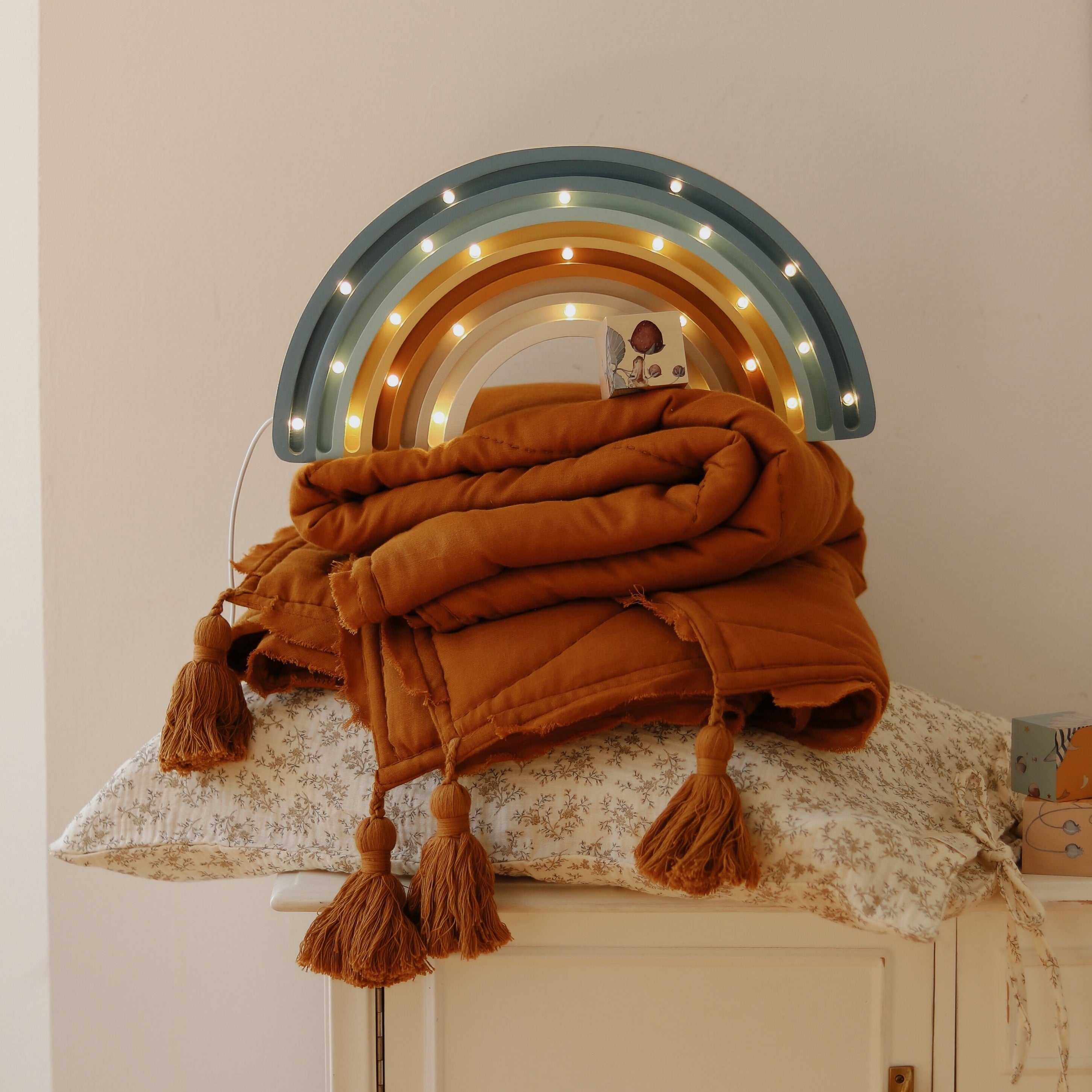 Front view of Little Lights Rainbow Lamp – plug-in night light for children