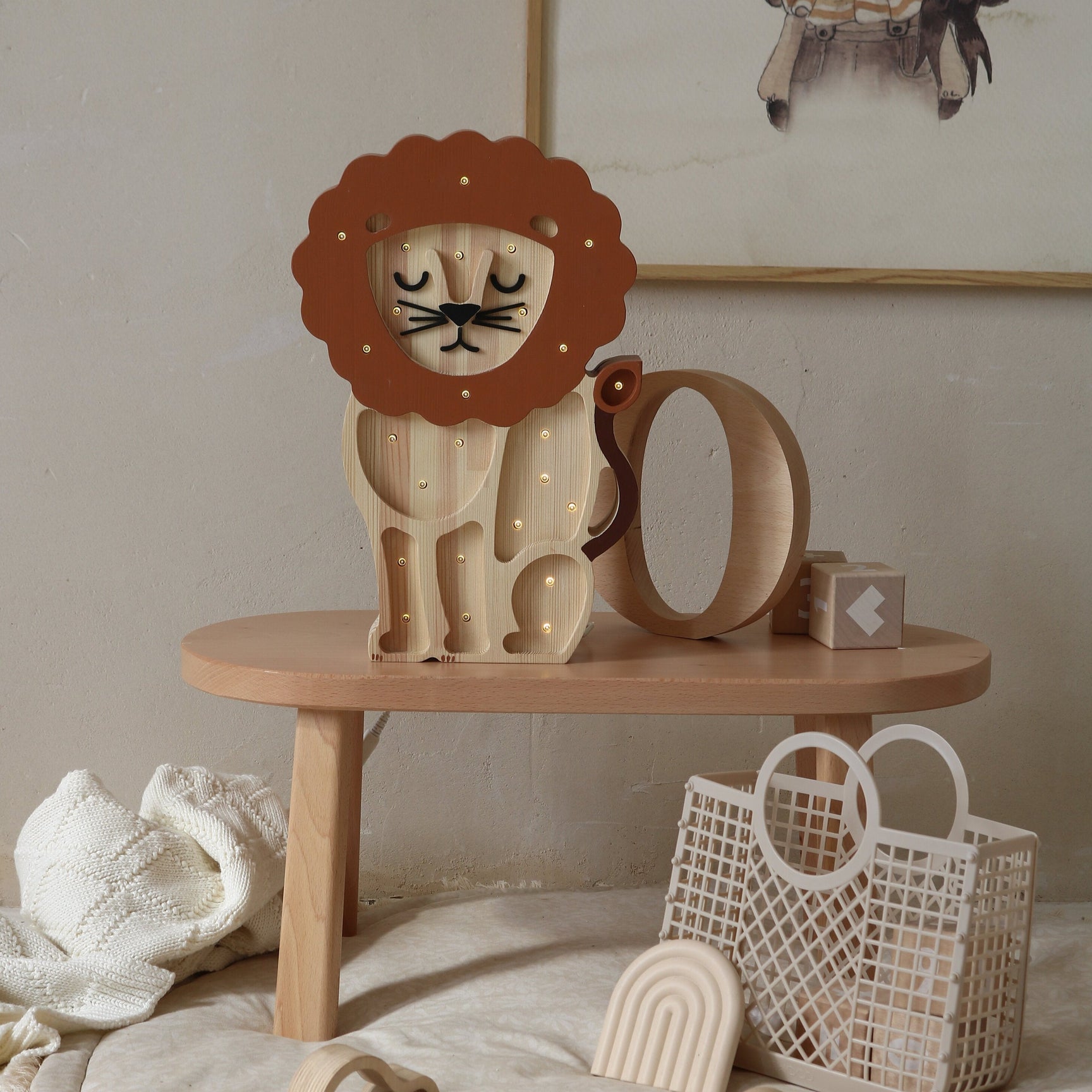 Little Lights Lion Lamp in Yellow (36x23.5x5.5 cm) main image 1